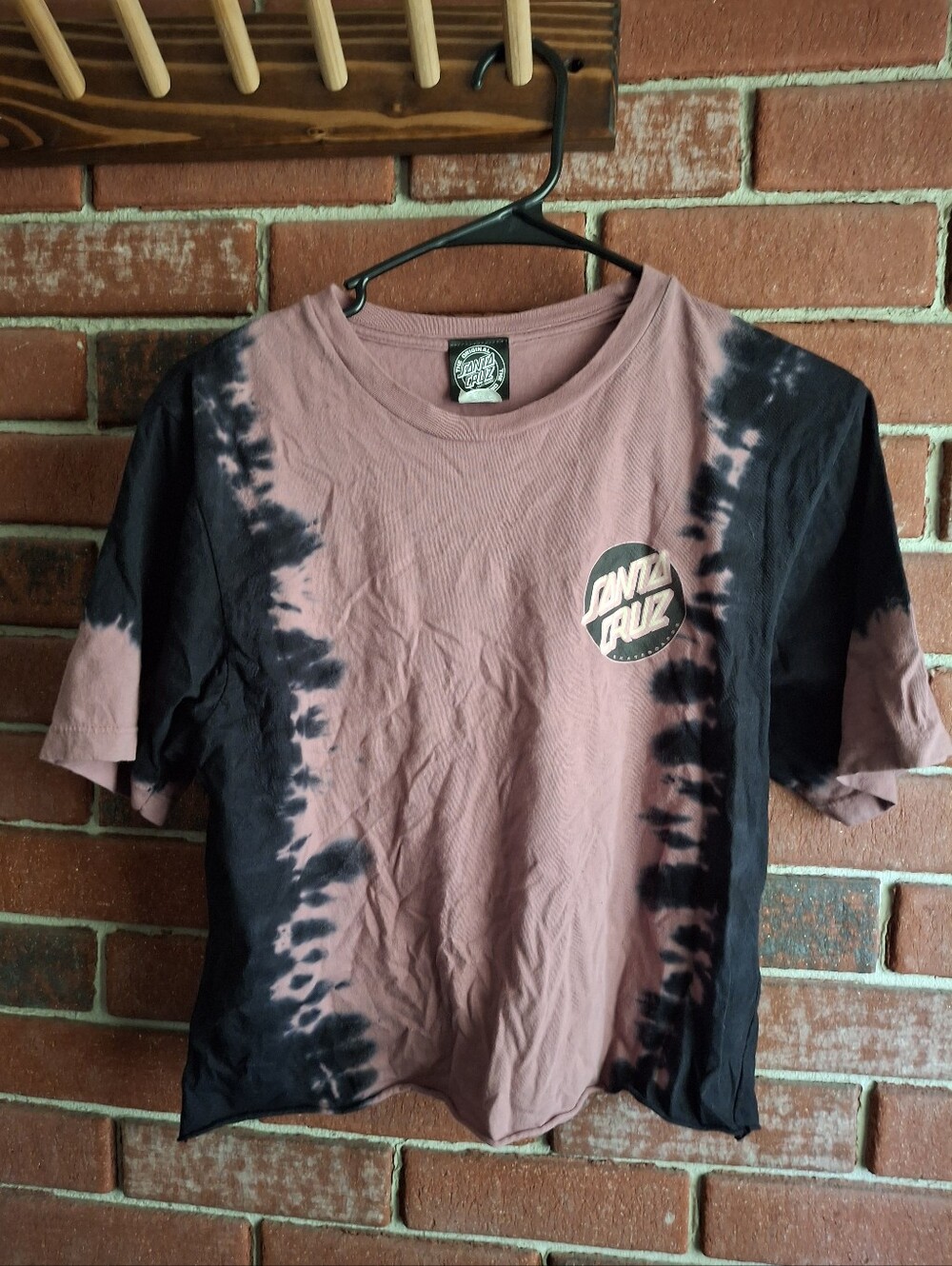 Santa Cruz black and pink tie-dye t-shirt